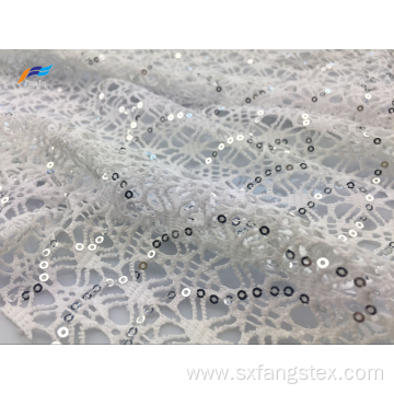 Polyester Water Soluble Embroidered Lace Ladies Dress Fabric